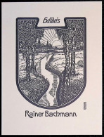 EX LIBRIS E.F. STROBEL-MATZA Per RAINER BACHMANN L40-B01 EXLIBRIS - Ex-libris