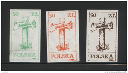 POLAND SOLIDARITY SOLIDARNOSC MSS WARSZAWA 1984 CROSSES SET OF 3 CHRISTIANITY RELIGION - Vignette Solidarnosc