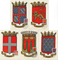 France 1949 Y&T 834 à 838 Sur Cartes Maxima. Armoiries De Provinces. Bourgogne, Guyenne, Savoie, Auvergne Et Anjou - 1941-66 Coat Of Arms And Heraldry