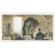 France, 500 Francs, Pascal, 1984, B.207, TTB, Fayette:71.31, KM:156e - 500 F 1968-1993 ''Pascal''