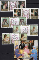 Prince William Of Wales 1982 Korea 2276/0+5x Zf+Block 126 O 30€ Lady Di Queen Mum Hoja Bloc Sheet Se-tenants Bf Corea - Fairy Tales, Popular Stories & Legends