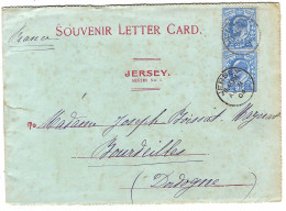 1904 - JERSEY - SOUVENIR LETTER CARD   Affr. Paire 2 1/2 D  - 6 Views Inside - Jersey
