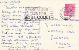 Postcard Genealogy Mr Cartmell Lostock Hall Preston PU 1973 [ Slogan Cancel ] My Ref B14879 - Genealogia