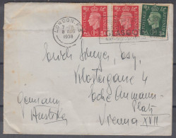 Great Britain - GB / UK 1938 ⁕ KGVI On Cover London To Austria Wien - Covers & Documents