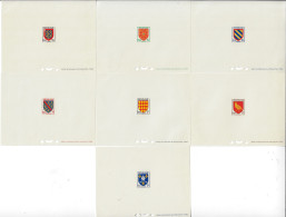 France 1954 Y&T 999 à 1005, Feuillets De Luxe. Armoiries Des Provinces. Maine, Navarre, Nivernais, Bourbonnais Angoumois - 1941-66 Wappen