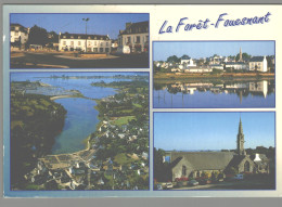 CPM 29 - La Forêt Fouesnant - La Place - L'église Paroissiale - L'anse De Port La Foret - La Forêt-Fouesnant