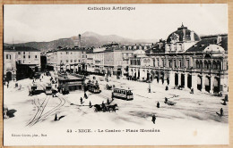 03543 / GILETTA 43- NICE 1910s Le CASINO Place MASSENA Station Tramway Collection Artistique Etat PARFAIT Alpes Maritime - Places, Squares