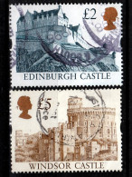 Great Britain - GB / UK 1992 QEII ⁕ Edinburgh Castle £2.00 & Windsor Castle £5.00 ⁕ 2v Used - Gebraucht