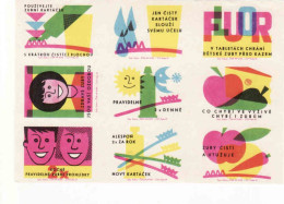 Czechoslovakia - Czechia 9 Matchbox Labels, Dental Care, Zahnpflege, Soins Dentaires - Boites D'allumettes - Etiquettes