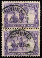 Congo Muyumba Oblit. Keach 7A1 Sur C.O.B. 173 (paire) Le 31/07/1935 - Usados