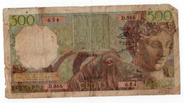 Billet, Algérie, 500 Francs 1955  5 NF Algerie 23/08/1955   634 D866 - Argelia