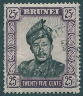 Brunei 1952 SG109 25c Black And Purple Sultan Omar Ali Saifuddin FU - Brunei (1984-...)