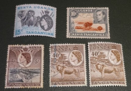 Delcampe - Kenya - Uganda - Tanganyik - Jaren 1950 - 5 Zegels - Kenya (1963-...)