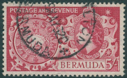 Bermuda 1953 SG148 5/- Red QEII Hog Coin FU - Bermudas