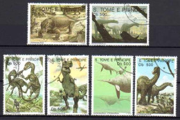 Saint Thomas Et Prince 1993 Animaux Préhistoriques (22) Yvert N° 1180 à 1185 Oblitéré Used - Sao Tomé Y Príncipe