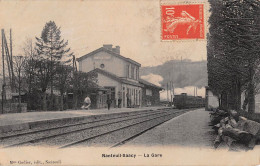 CPA 77 NANTEUIL SAACY / LA GARE / TRAIN / Cpa émail - Sonstige & Ohne Zuordnung