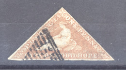Cap De Bonne Espérance  :  Yv  1  (o)  Papier Bleuté - Cap De Bonne Espérance (1853-1904)