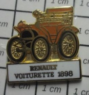 718c Pin's Pins / Beau Et Rare / AUTOMOBILES / VOITURETTE RENAULT 1898 Par CEF PARIS - Renault