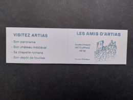 Carnet Privé 1993 - Artias 43 - Exposition Philatélie  10x0.20 Briat Association Pour Sauver La Chapelle Romane - Autres & Non Classés