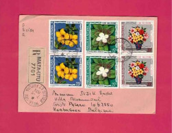 Lettre Recommandée Par Avion De 1974 Pour La Belgique - Yt N° PA 53 à 55 En Paire - Flore - Fleur - Brieven En Documenten