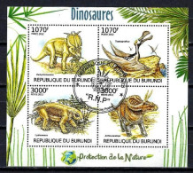 Burundi 2012 Animaux Préhistoriques (37) Yvert N° 1584 à 1587 En Feuillet Oblitérés Used - Usados