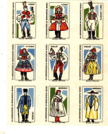 Czechoslovakia - Czechia 9 Matchbox Labels, Moravian Costumes - Vlčnov Podluží Kyjov Horacko Brnensko Klobouky U Brna - Boites D'allumettes - Etiquettes