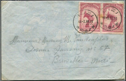 Congo Nizi Oblit. Keach 8C1 Sur C.O.B. 175 (paire) Sur Lettre Vers Bruxelles Le 18/03/1938 - Lettres & Documents