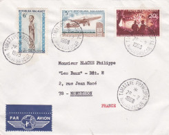 MADAGASCAR--1968- Lettre De TAMATAVE  à MONTESSON-78 (France).timbres Art,avion,scoutisme....cachet - Madagascar (1960-...)