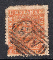 British Guiana 1860-63 Ship - Medium Paper - P.12½ - 2c Orange Used (SG 68) - Faults - British Guiana (...-1966)