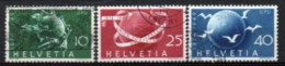 SUISSE ,SCHWEIZ,1949, MI  522 - 524  YT 474 - 476,  75 JAHRE WELTPOSTVEREIN, GESTEMPELT, OBLITERE - Oblitérés