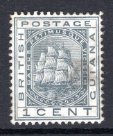 British Guiana 1876-79 Ship - Wmk. Crown CC - P.14 - 1c Slate Used (SG 126) - British Guiana (...-1966)