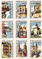 Czechoslovakia - Czechia 9 Matchbox Labels, Prague Baroque - Gothic, Romanesque - Boites D'allumettes - Etiquettes