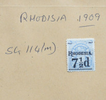 RHODISIA STAMPS SG114(m)   7 1/2d OP  1909  ~~L@@K~~ - Rhodésie Du Sud (...-1964)