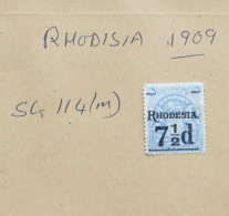 RHODISIA STAMPS SG114(m)   7 1/2d OP  1909  ~~L@@K~~ - Southern Rhodesia (...-1964)