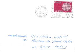 TIMBRE N° 1637   - EUROPA   -  OBLITERE    -  1970 - TARIF DU 13 1 69  -  SEUL SUR LETTRE - Tarifas Postales