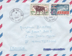 MALI --1968- Lettre BAMAKO  à MONTESSON-78 (France)....timbres  Divers...cachet BAMAKO PHILATELIE - Mali (1959-...)