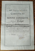 CERTIFICAT BONNE CONDUITE 302e REGIMENT D'ARTILLERIE - Documenti