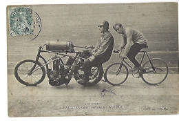 Carte Postal  Les Sports - Motocyclettiste - Barbizio Entrainé Par Amerigo - Moto Sport