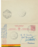 Entiers 151 AFN 2.50 - Réponse Payé – Via SABENA FFC Palma De Mallorca 24-4-56 - Tarjetas Postales Con Respuesta