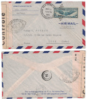 USA - 1941 LETTRE Pour LYON FRANCE Avec CENSURE MILITAIRE "controle ... Ouvert" VIA LISBON & AIR MAIL CLIPPER NEW YORK - Covers & Documents