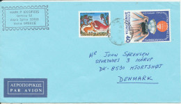 Greece Cover Sent To Denmark 1987 ?? With BASKETBALL Stamp - Basket-ball