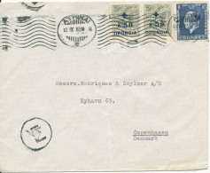 Greece Cover Sent Air Mail To Denmark 19-9-1938 (the Cover Is Bended) - Brieven En Documenten