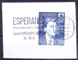 Slogan International Esperanto Museum In Vienna On Austria 1985 Alban Berg Stamp - Museen