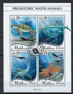 Maldives 2020 Animaux Préhistoriques (60) Yvert N° 7314 à 7317 En Feuillet Oblitérés Used - Malediven (1965-...)
