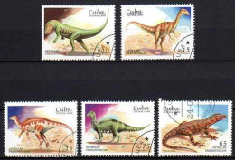 Cuba 1999 Animaux Préhistoriques (9) Yvert N° 3780 à 3784 Oblitéré Used - Used Stamps