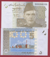 Pakistan-- 5 Rupees--2009 ---UNC --(210) - Pakistán