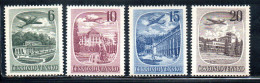 CZECHOSLOVAKIA CECOSLOVACCHIA 1951 AIR POST MAIL AIRMAIL KARLOVY VARY KARLSBAD COMPLETE SET SERIE COMPLETA MNH - Luchtpost