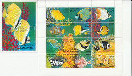 MALDIVES - N°1669/80+BLOC N°282 ** (1993) Faune Marine - Malediven (1965-...)