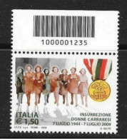 ● ITALIA 2009  " DONNE CARRARESI " Nuovo **  CODICE A BARRE ** ️ Singolo ️ - Códigos De Barras