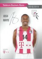 Trading Cards KK000591 - Basketball Germany Telekom Baskets Bonn 10.5cm X 15cm HANDWRITTEN SIGNED: Josh Mayo - Kleding, Souvenirs & Andere